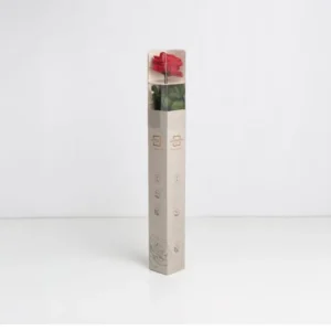 Rose rouge stabilisée sur tige