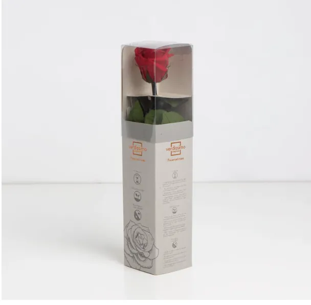 Mini Rose rouge stabilisée sur tige