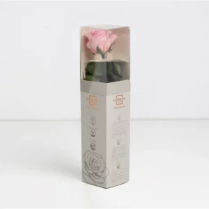 Mini Rose rose stabilisée sur tige